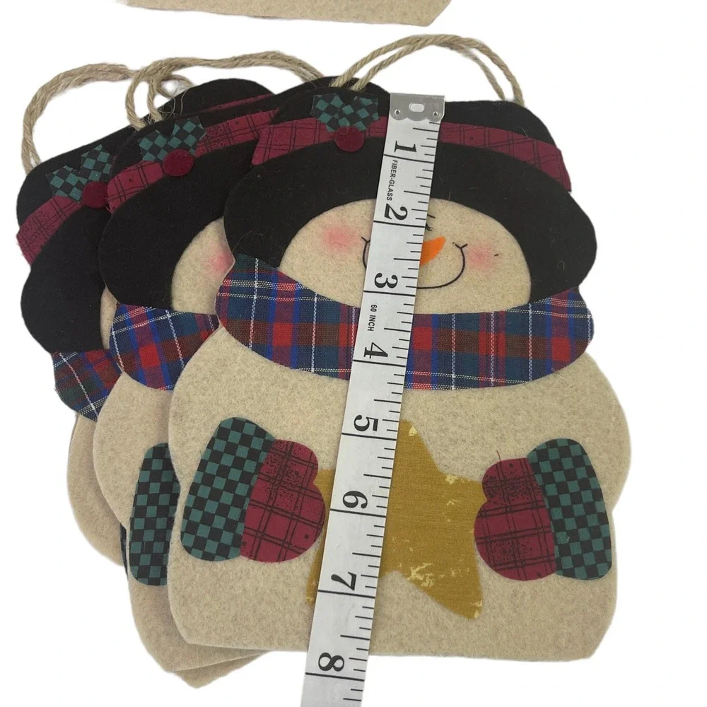 Snowman Gift Bags w Rope Handles Multi Size 3-D  (Pack of‎ 11) Christmas Holiday